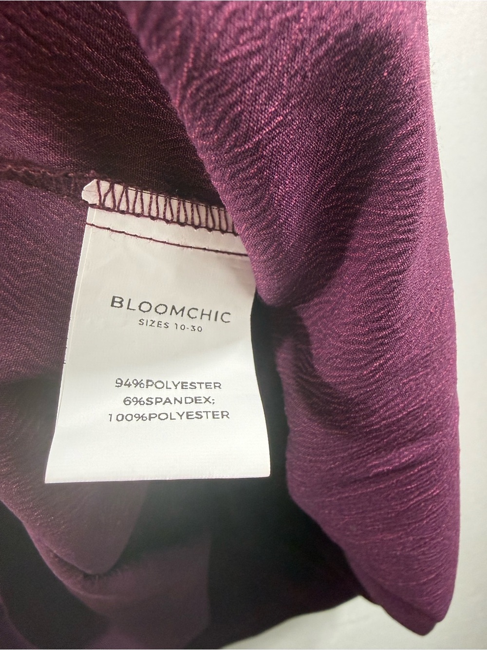 BloomChic Plus-Size Long Sleeve Purple Tiered Midi Dress long sleeve - Picture 6 of 9